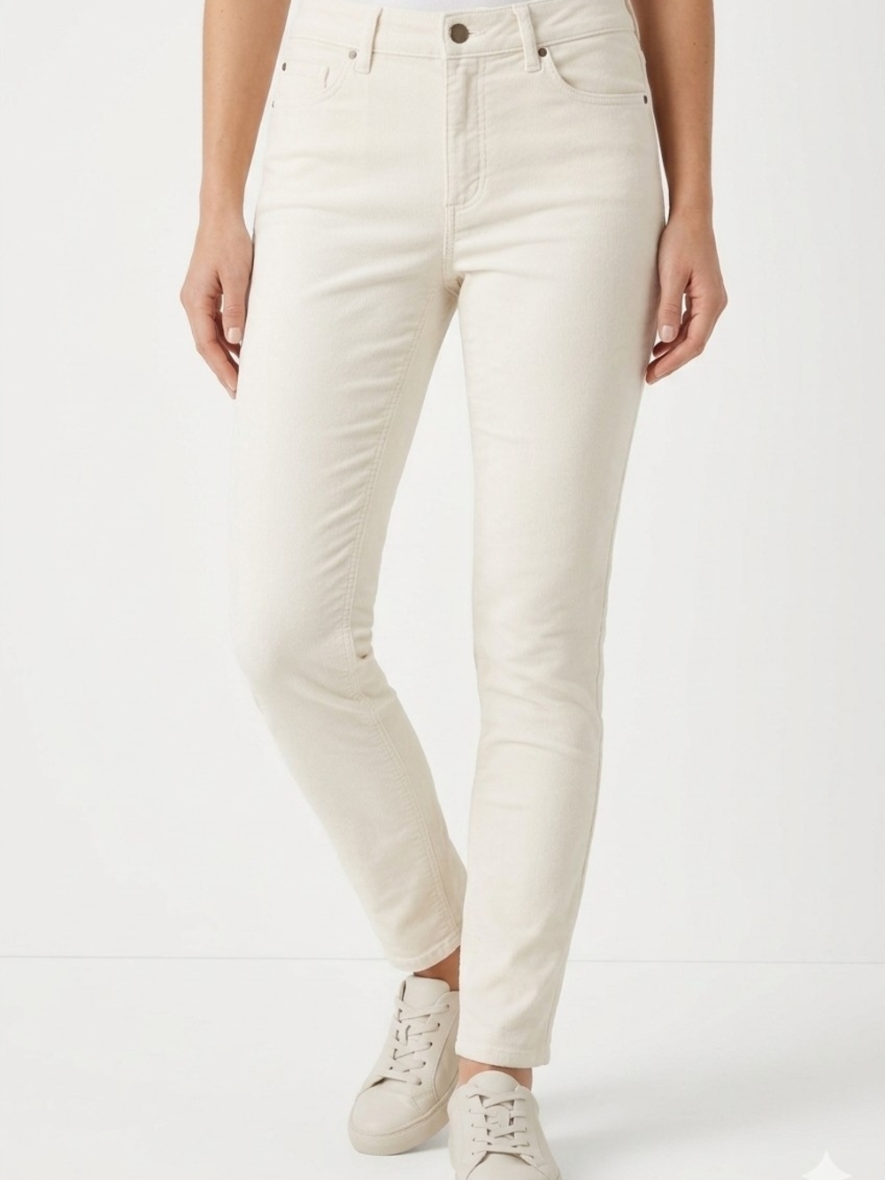 Ann Taylor White Skinny Corduroy Jeans Womens Size 6 Mid-Rise NWT